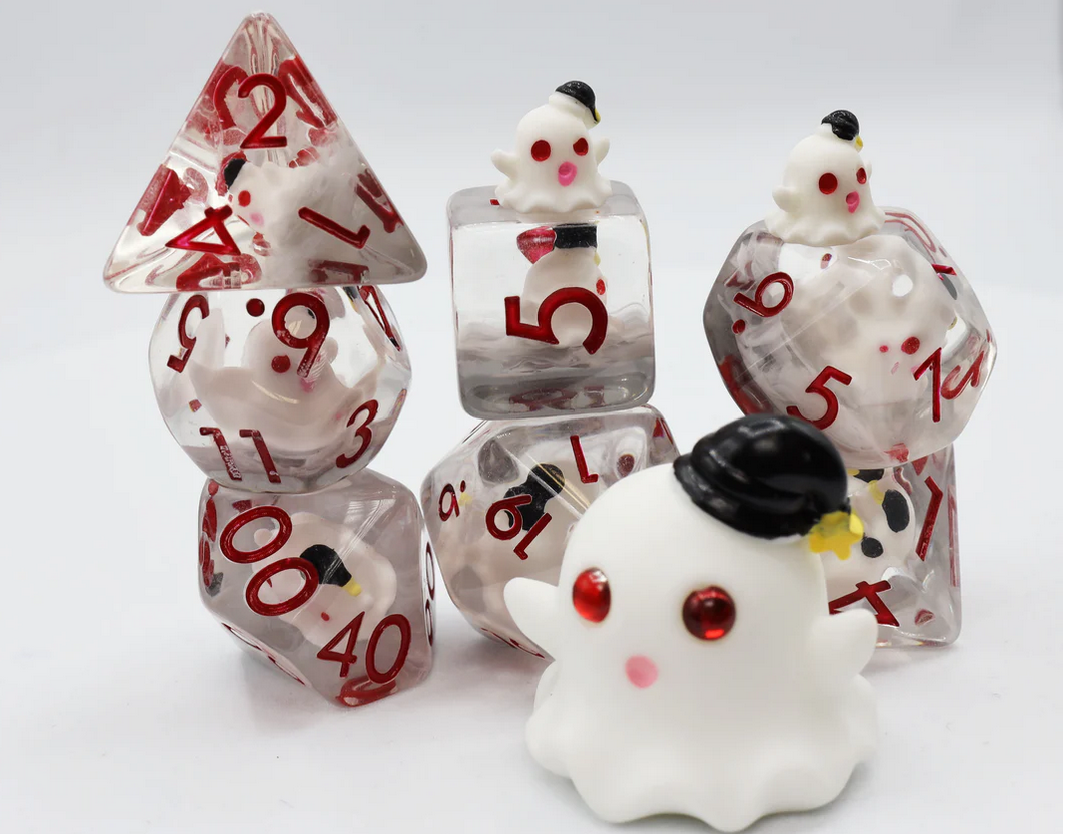 Sleepy Ghost Poly 7 Dice Set