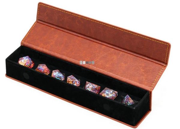 Magnetic Dice Vault Brown Leatherette