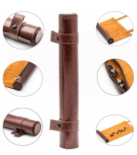Red Roll Up Leatherette Dice Mat