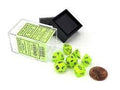 Vortex Bright Green/black Mini-Poly 7 Dice Set