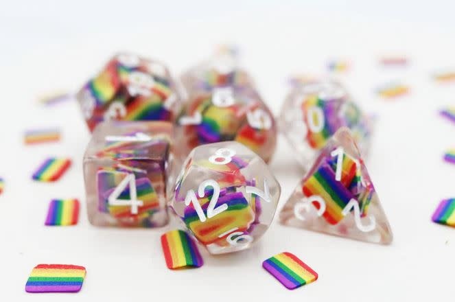 Rainbow Flag Poly 7 Dice Set