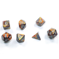 Lustrous Gold/silver Mini-Poly 7-Dice Set