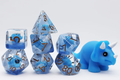 Blue Triceratops Poly 7 Dice Set