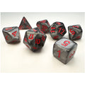 Mini Velvet Black with Red poly 7 dice set