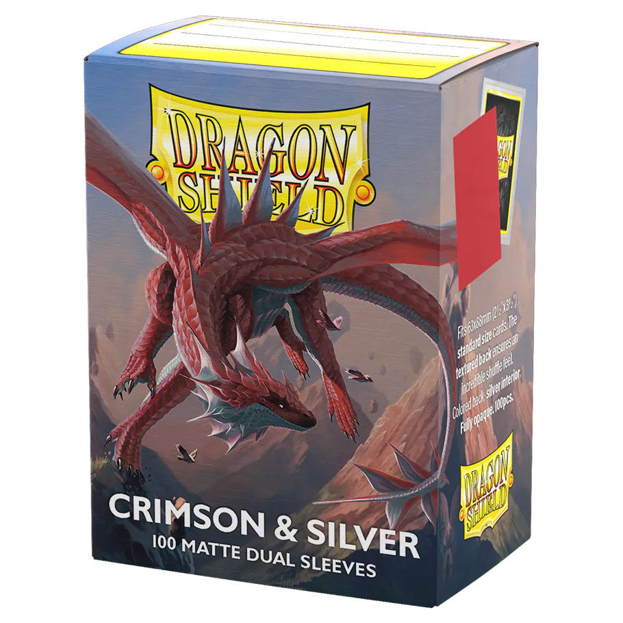 Card Sleeves: Dual Matte: Crimson & Silver (100)