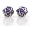 Fuck Yeah Guardian Silver Purple Set of 2 Metal D20 Dice