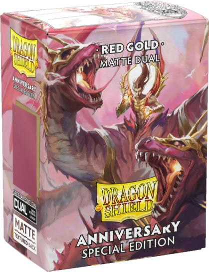 Card Sleeves: Dragon Shields: 100ct Dual Matte - 25th Special Edition Red / Gold