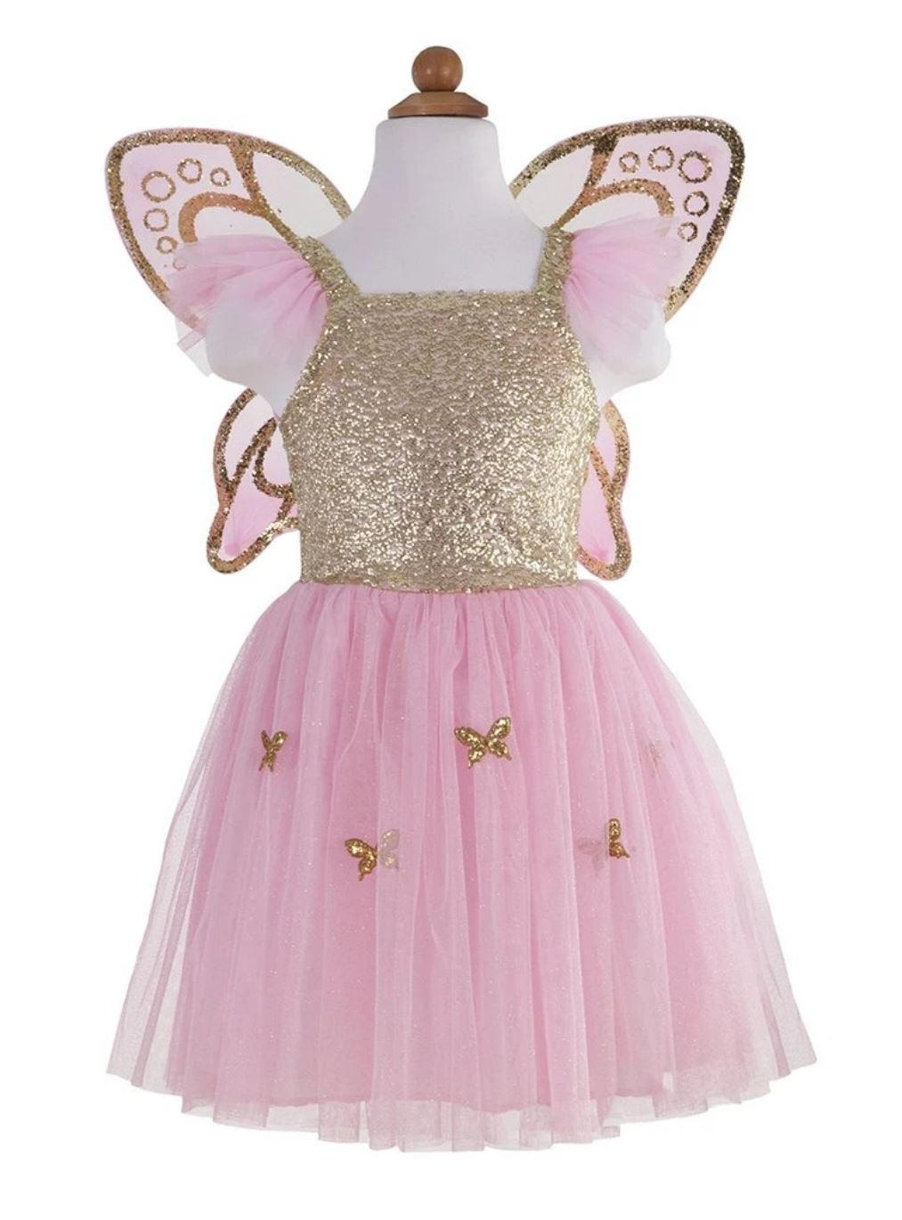 Gold Butterfly Dress & Wings, Size 5-7