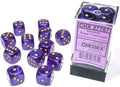 Royal Purple w/gold 16mm Borealis Luminary Dice Set