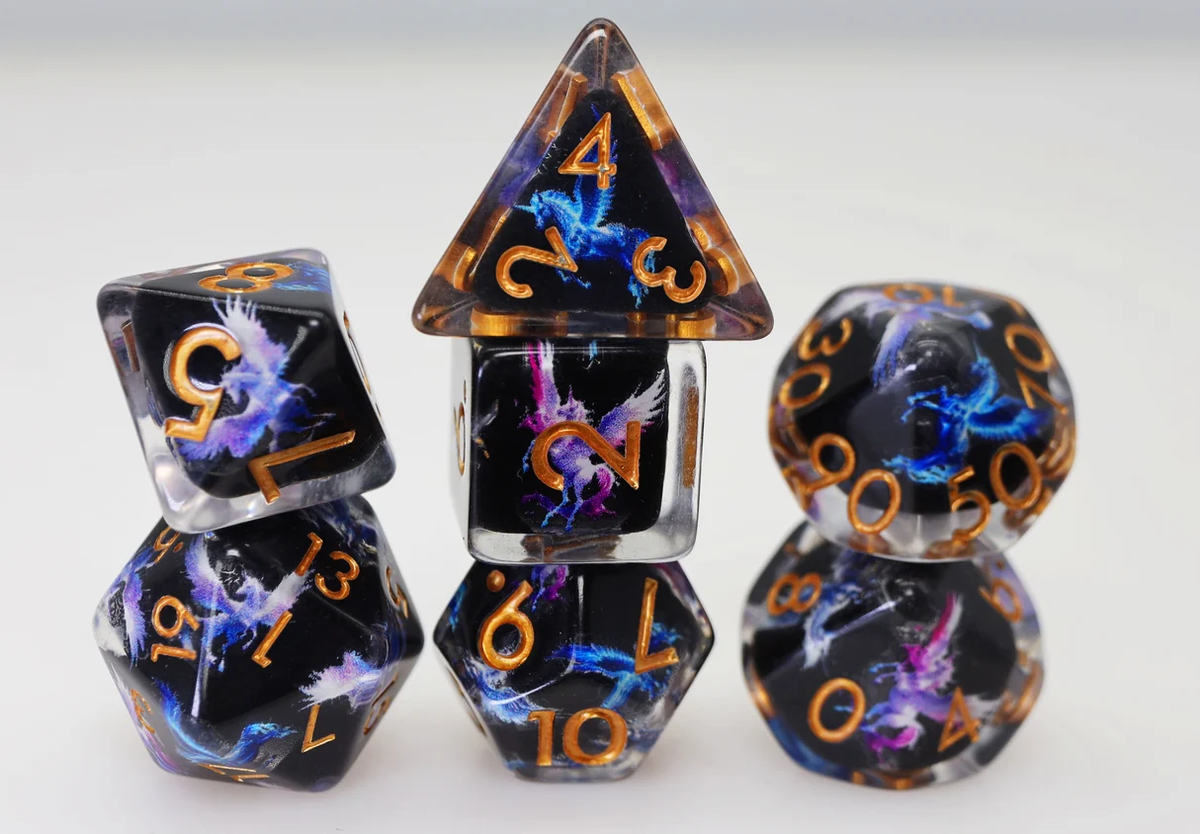 Dark Pegasus Poly 7 Dice Set