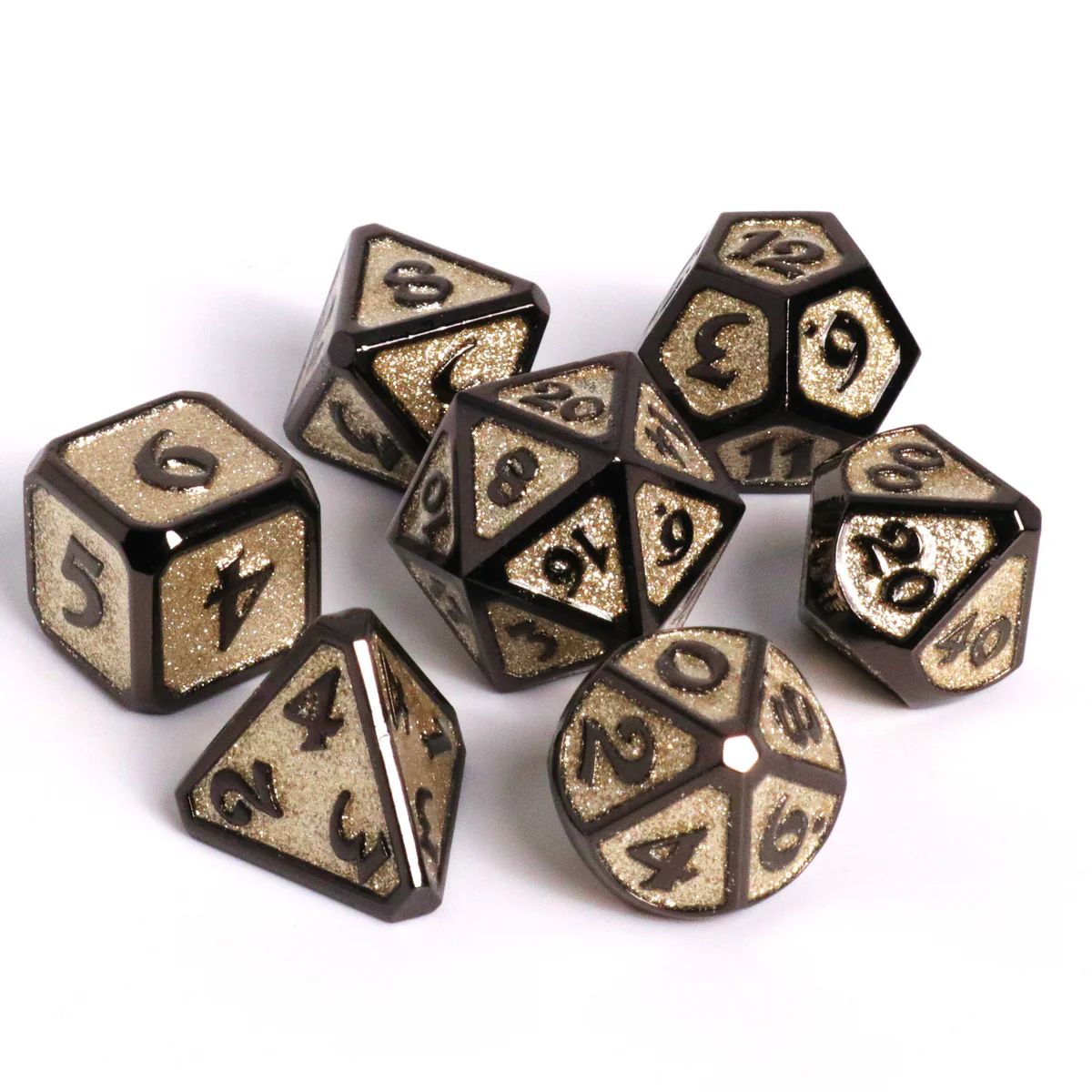 Unholy Smite Metal Poly 7 Dice Set