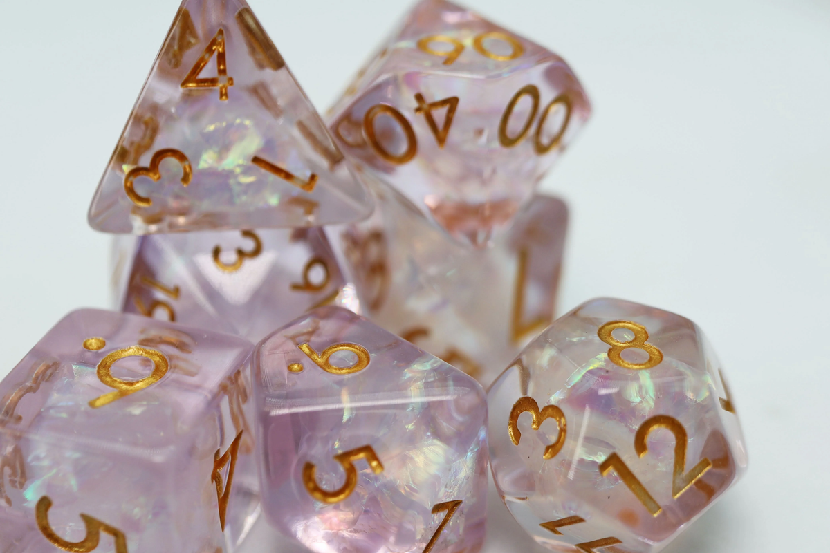 Sakura Petals Poly 7 Dice Set