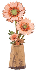 Orange Gerbera Daisy Wooden Flower Kit