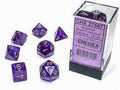 Royal Purple w/gold Borealis Luminary Poly 7 Dice Set