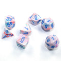 Festive Pop Art/blue Mini-Poly 7 Dice Set