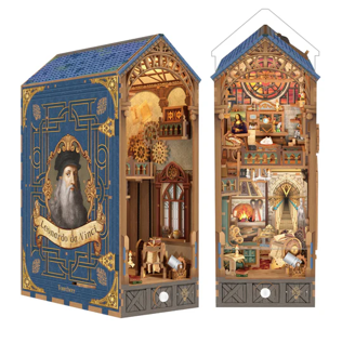 DIY Miniature Book Nook Kit: Leonardo da Vinci