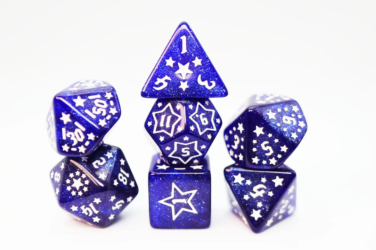 Shooting Stars: Cesium Poly 7 Dice Set