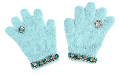 Boujee Bijou Gloves, Light Blue