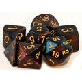 Blue Blood /gold Scarab Poly 7 dice set