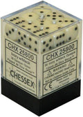 Ivory w/black Opaque 12mm d6 dice set