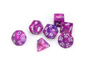 Violet w/white Festive Poly 7 dice set