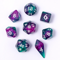 Wyrmforged Rollers - Jester's Cloak Rounded Edge Poly 7 Dice Set