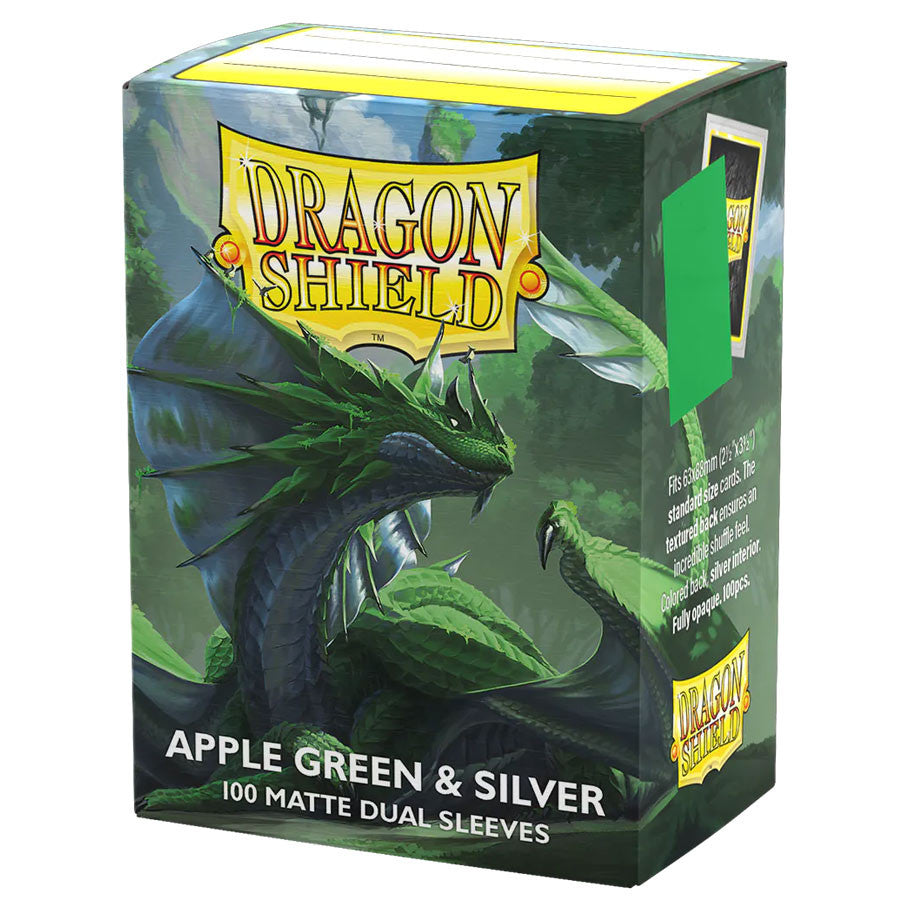 Card Sleeves: Dual Matte: Apple Green & Silver (100)