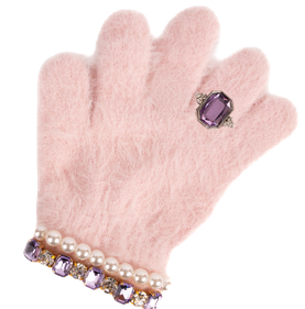 Boujee Bijou Gloves, Light Pink