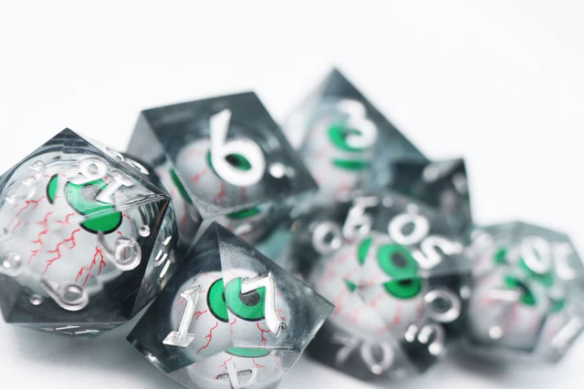 Sharp Edge Moving Eye Inkshot Poly 7 Dice Set