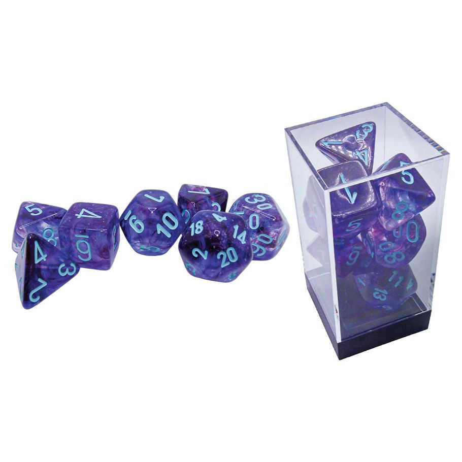 Nebula Mega-hedral Nocturnal/turquoise 7-Die Set