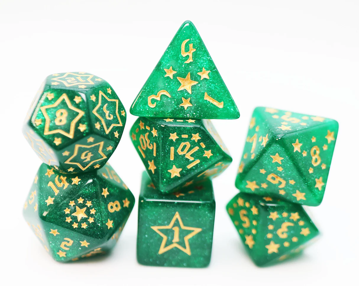 Shooting Stars: Manganese Poly 7 Dice Set