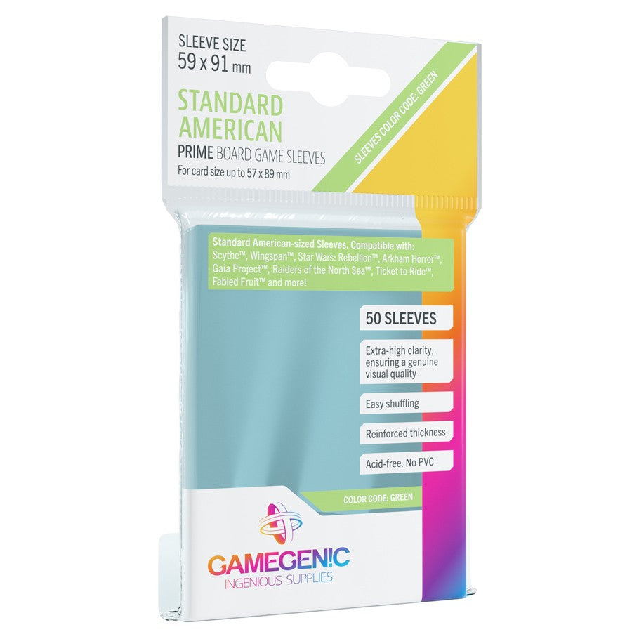 Card Sleeves: Prime Standard American-Sized  Green (50)