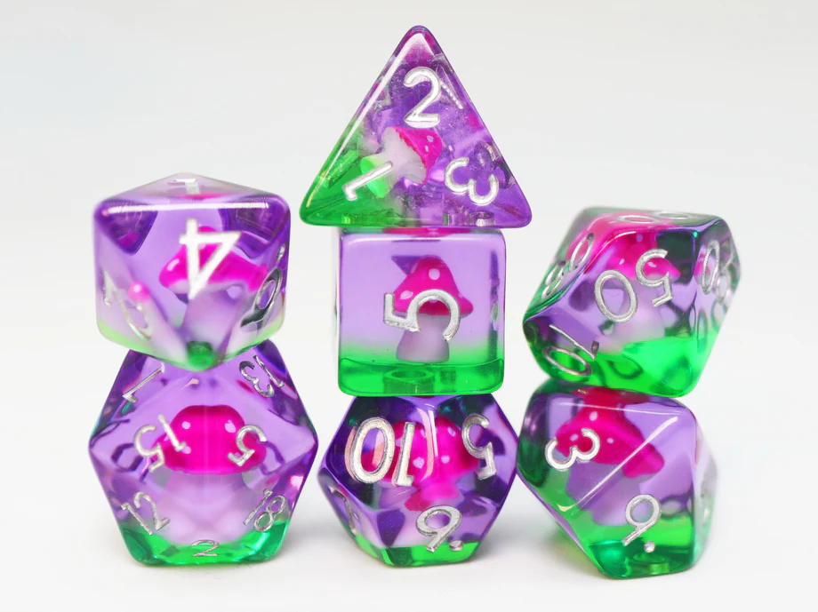 Fae Mushroom Poly 7 Dice Set