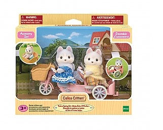 Calico Critters Tandem Cycling Set - Husky Siblings