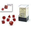 Glitter Ruby red/gold Mini-Poly 7 Dice Set