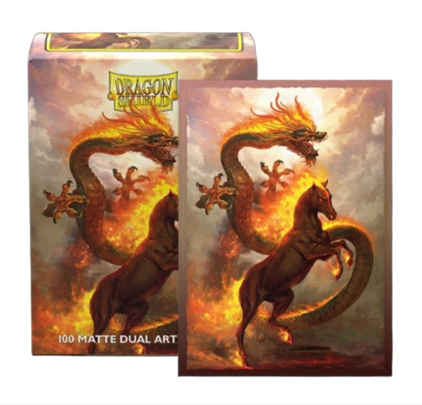 Card Sleeves: Dragon Shields: (100) Matte Dual Art - Fire Horse 2026