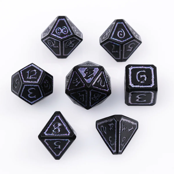 Mages Guild Necromancy Poly 7 Metal Dice Set