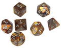 Lustrous Gold/silver Poly 7 dice set