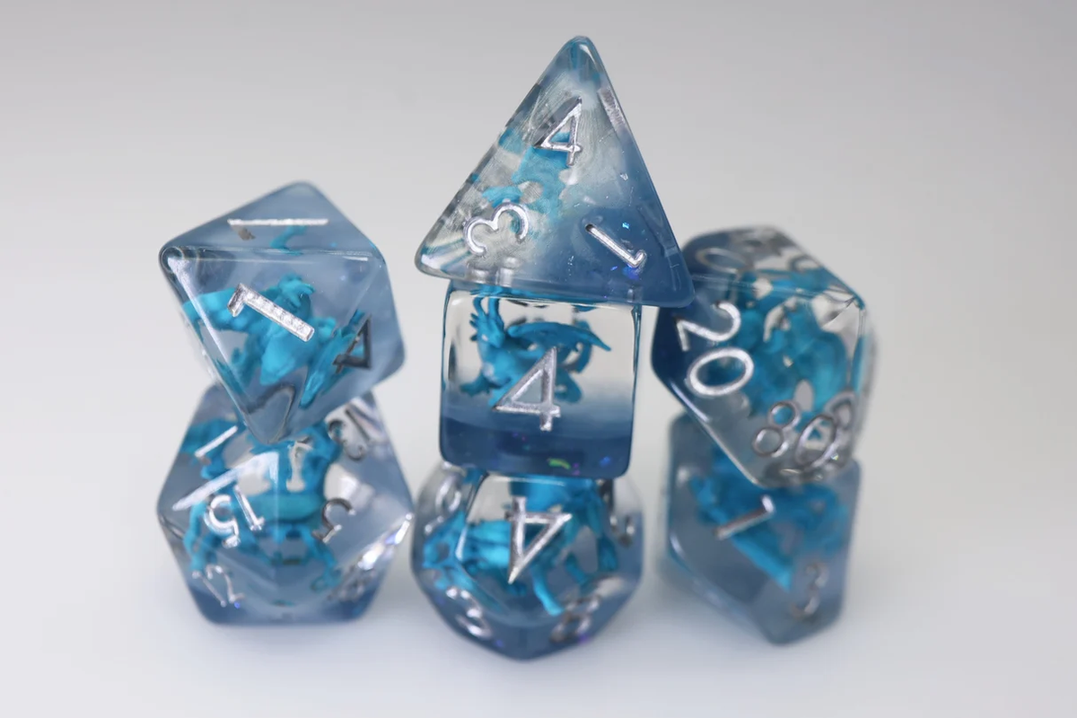 Young Blue Dragon Poly 7 Dice Set