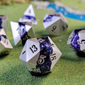 Galactic Flume Poly 7 Metal Dice Set