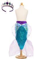 Mermaid Glimmer Skirt & Tiara, Lilac/Blue, Size  5-6