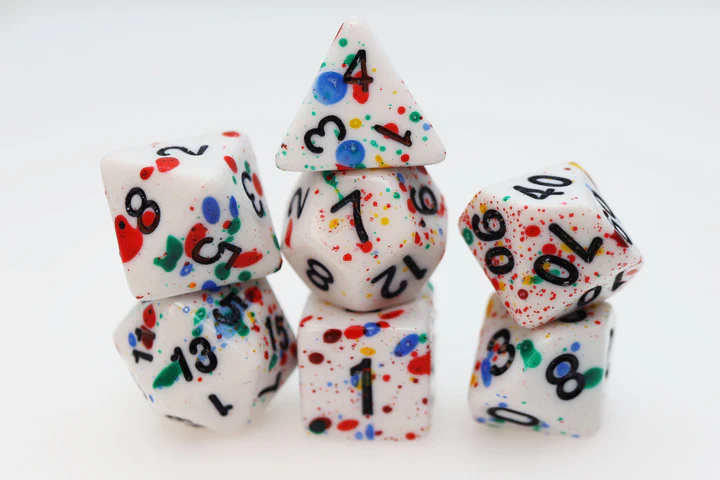 Paint Splatter Poly 7 Dice