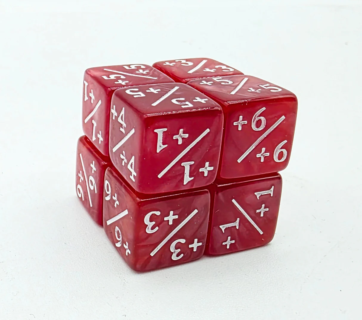 +1/+1 Pearl Red Counters for Magic: Set of 8
