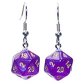 Hook Earrings Borealis Royal Purple Mini d20