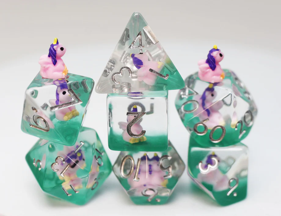 Enchanting Unicorn Poly 7 Dice Set