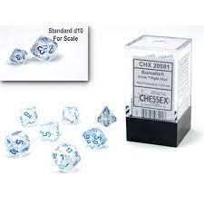 Borealis Icicle/light blue Mini-Poly 7 Dice Set