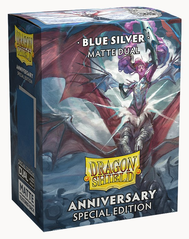 Card Sleeves: Dragon Shields: (100) Matte Dual - Special Edition Blue / Silver