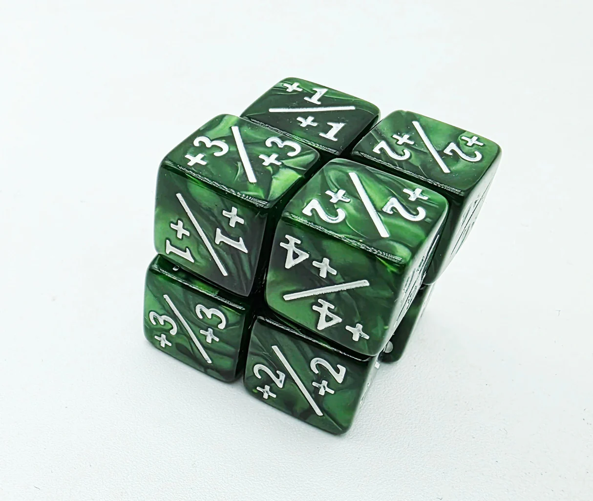 +1/+1 Pearl Green Counters for Magic: Set of 8