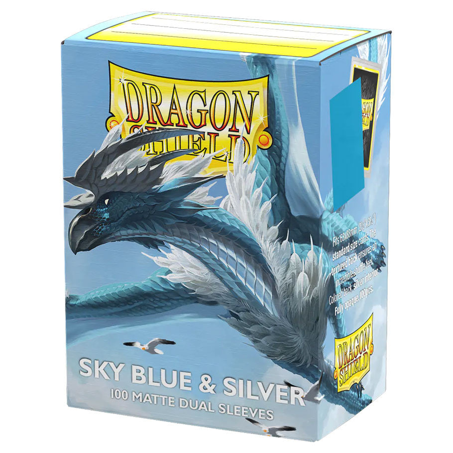 Card Sleeves: Dragon Shield: Dual Matte: Sky Blue & Silver (100)