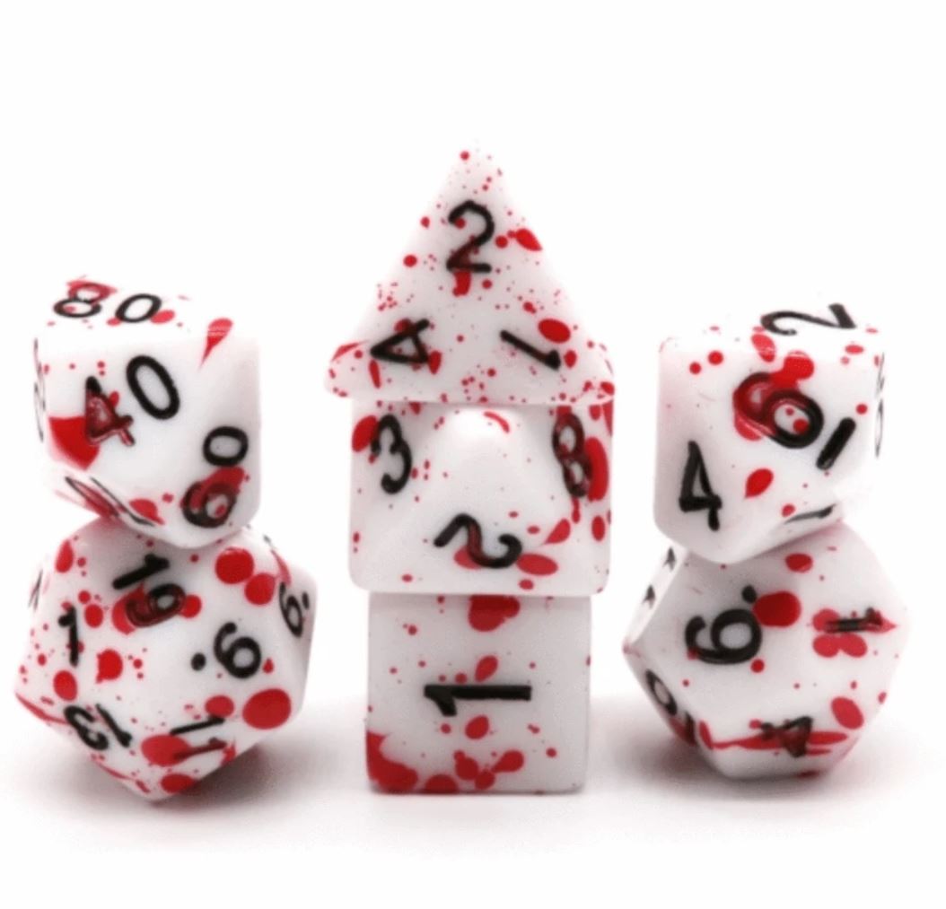 Blood Spatter Poly 7 Dice Set
